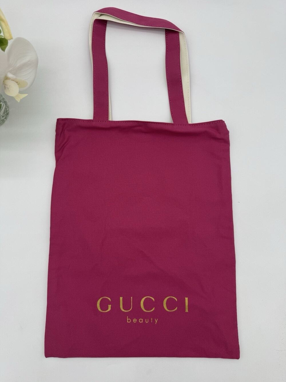 Gucci Beauty Reversible Tote Bag PINK / WHITE 14’’ x 11’’ GWP Limited Edition